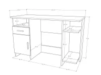 Zénó 3 számítógépasztal méretrajz